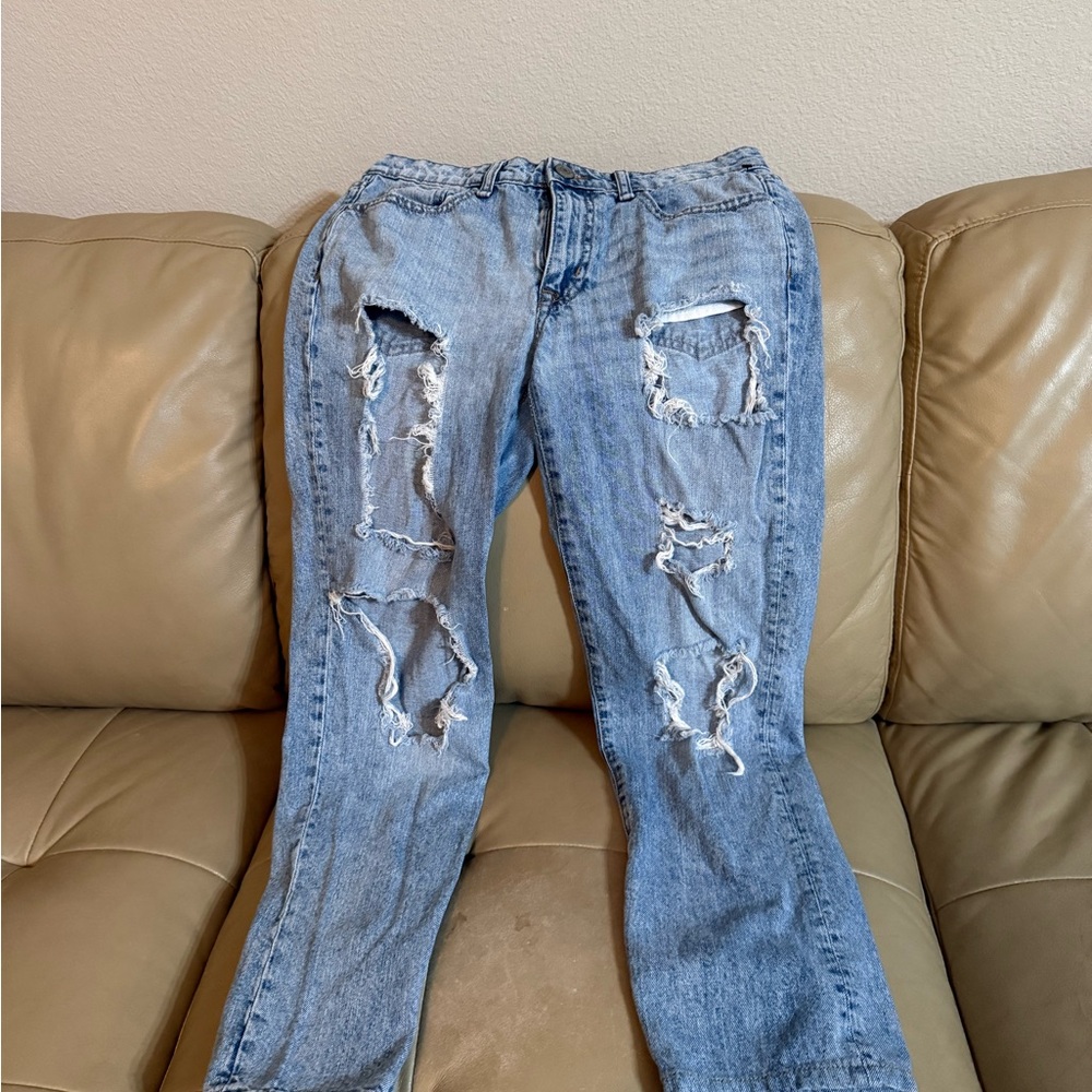 Aeropostale Light Blue Distressed Boyfriend Jeans